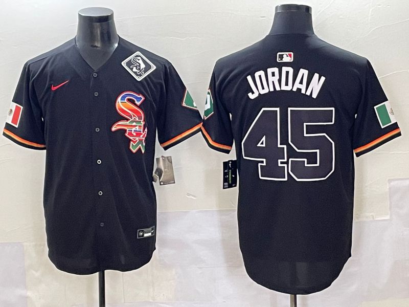 Men 2025 Chicago White Sox 45 Jordan Black Game Nike MLB Jersey style 56
